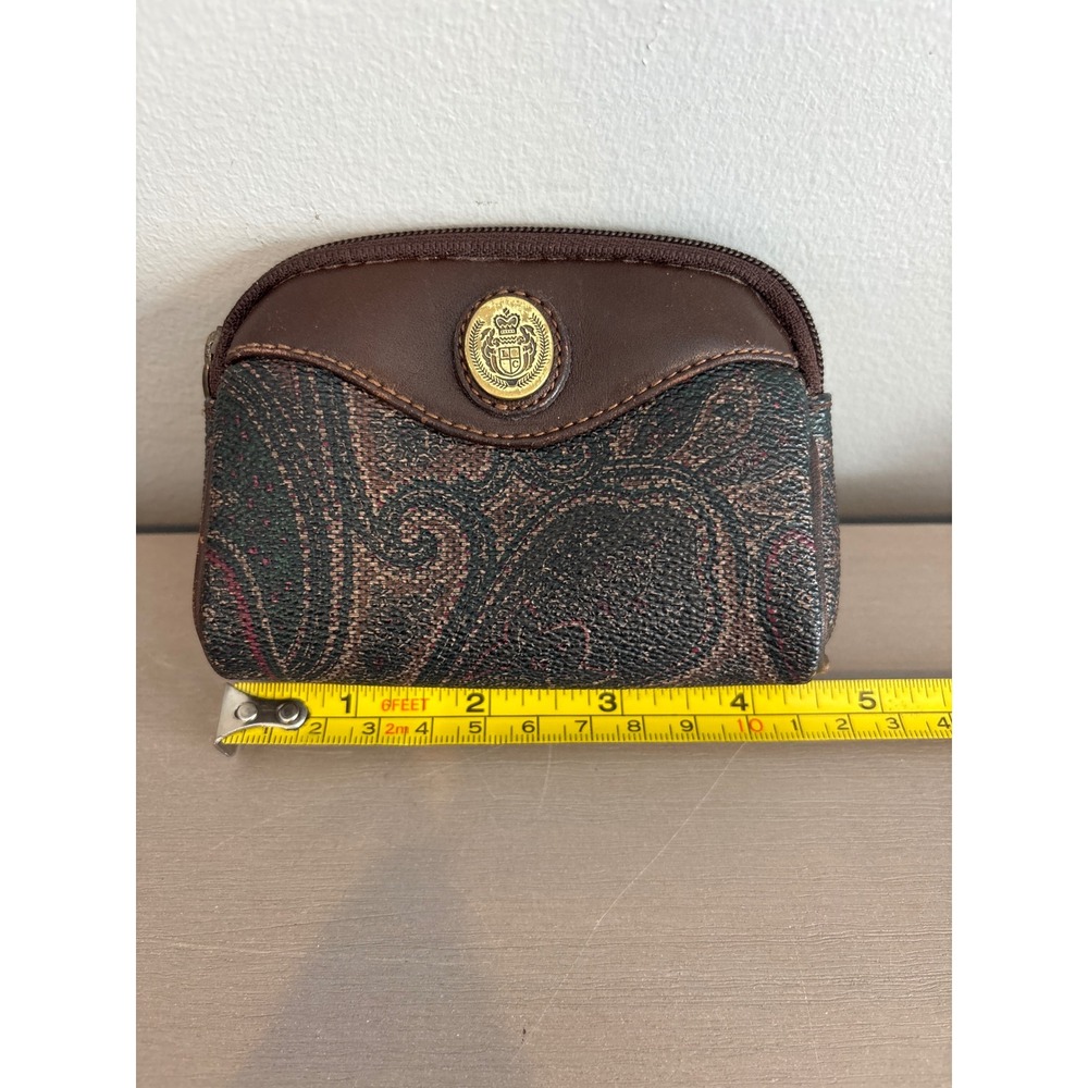 Vintage Liz Claiborne brown paisley coin purse 4.5" - Picture 5 of 5